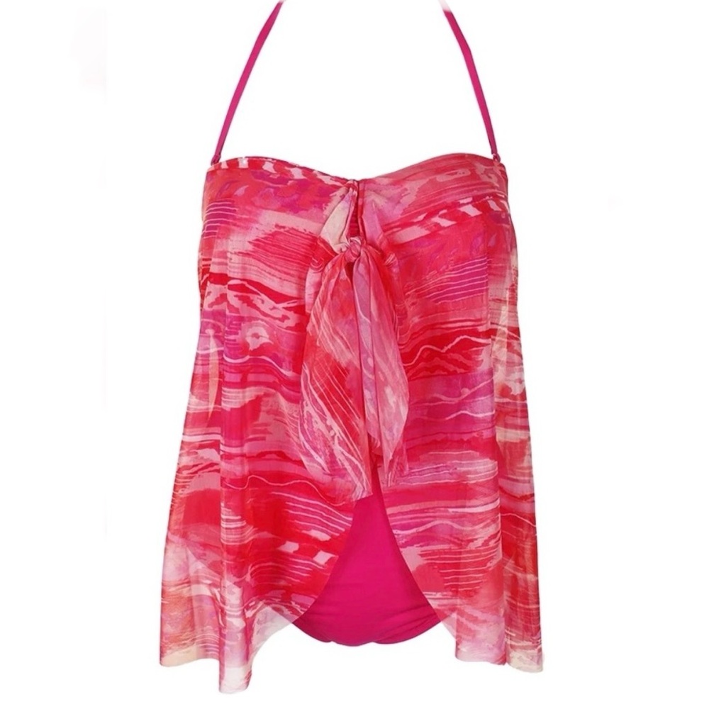 Lauren Ralph Lauren Womens Calypso Ikat Flyaway One Piece Swimsuit Coral